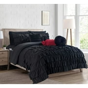 Elegant Comfort 10 Piece Bed Sheets King/Cal King Black Cindyrella 2000 Series Microfiber